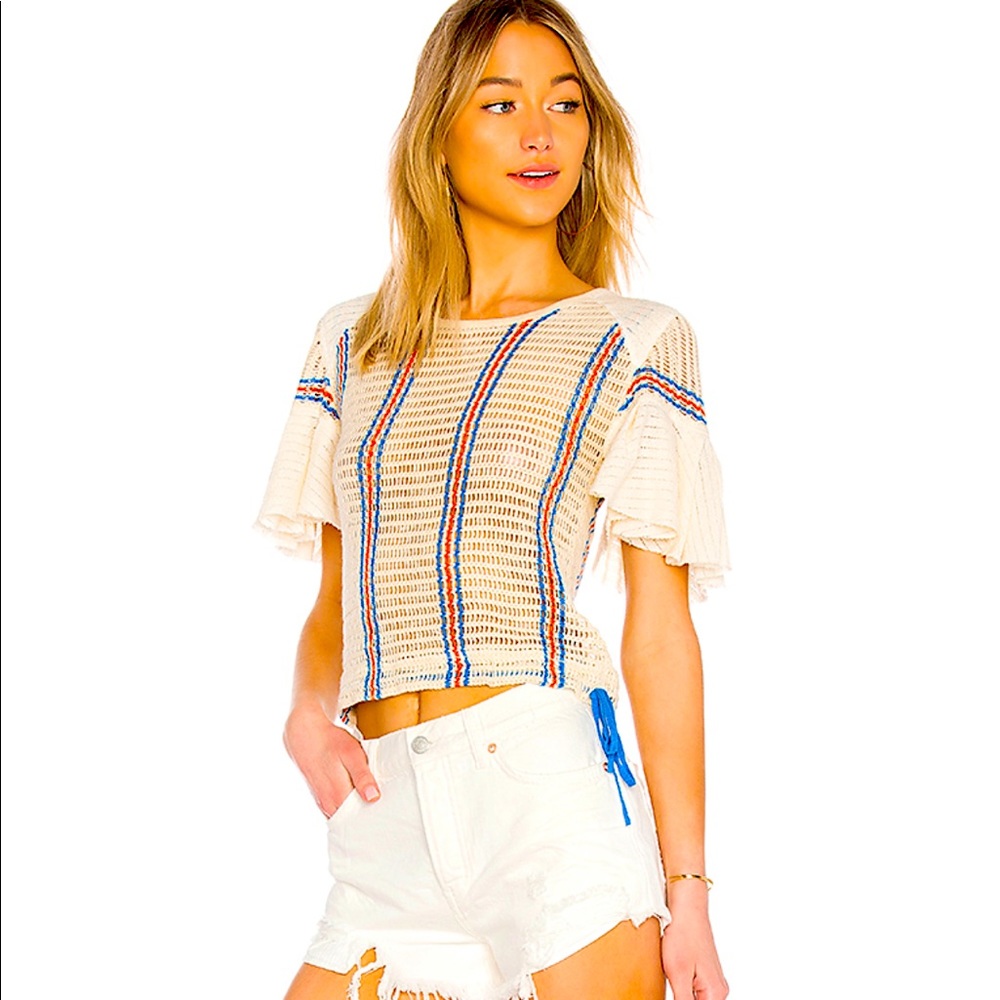 Free People Babes Only Striped Tee Ivory